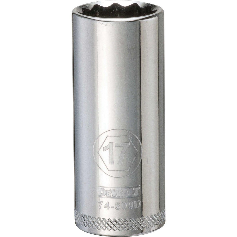 Deep  Hand Socket: 3/8" Drive, 17.00 mm Socket, 12-Point