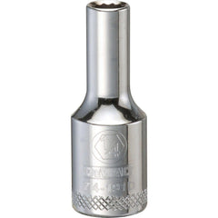 Deep  Hand Socket: 3/8" Drive, 1/4" Socket, 12-Point