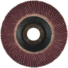 Flap Disc:  4" Dia, 5/8" Hole, 24 Grit, Aluminum Oxide, Type 29