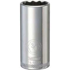 Deep  Hand Socket: 3/8" Drive, 3/4" Socket, 12-Point