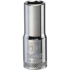 Deep  Hand Socket: 3/8" Drive, 10.00 mm Socket, 6-Point