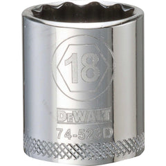 Standard  Hand Socket: 3/8" Drive, 18.00 mm Socket, 12-Point