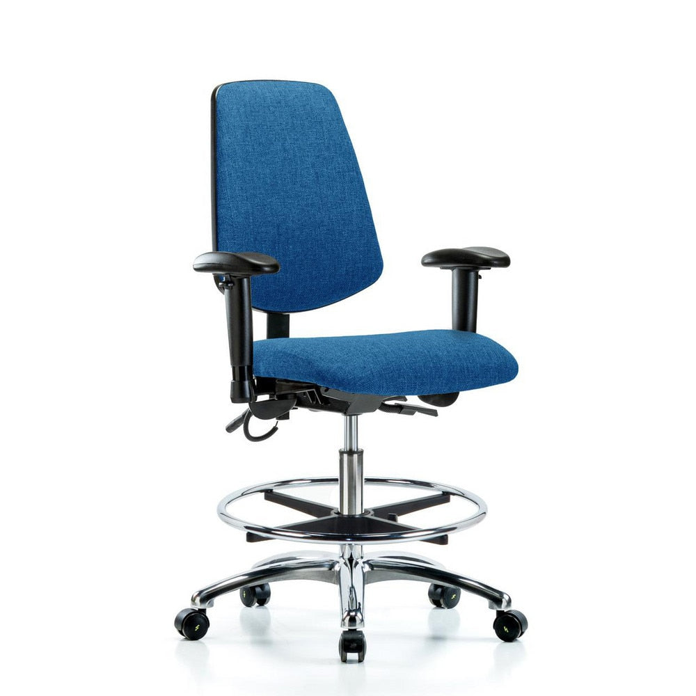 ESD Task Chair: Conductive Cloth, 29" Seat Height, Blue