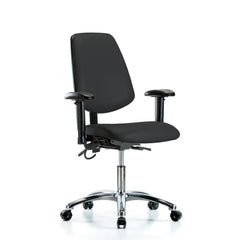 ESD Task Chair: ESD Vinyl, 24" Seat Height, Black