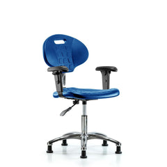 Clean Room Task Chair: Polyurethane, 21-3/4" Seat Height, Blue