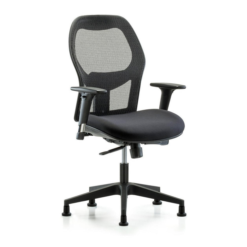 Mesh Office Task Chair: Mesh Fabric, 23" Seat Height, Black