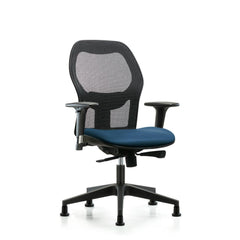 Mesh Office Task Chair: Vinyl, 23" Seat Height, Marine Blue