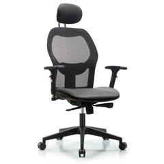 Mesh Office Task Chair: Vinyl, 23" Seat Height, Sterling