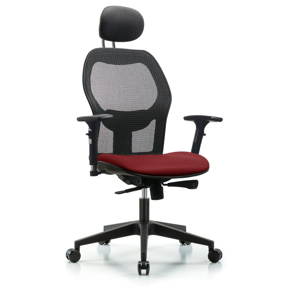 Mesh Office Task Chair: Vinyl, 23" Seat Height, Borscht