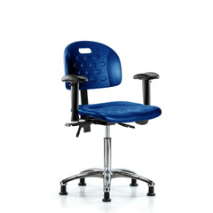 Polyurethane Task Chair: Polyurethane, 28" Seat Height, Blue