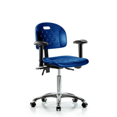 Polyurethane Task Chair: Polyurethane, 28" Seat Height, Blue