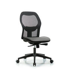 Mesh Office Task Chair: Vinyl, 23" Seat Height, Sterling