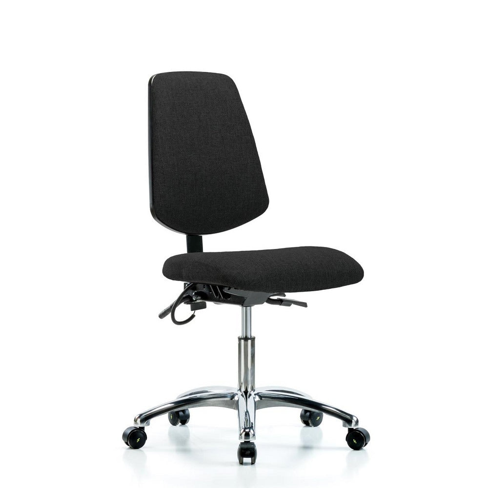 ESD Task Chair: Conductive Cloth, 24" Seat Height, Black