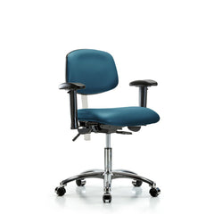 Clean Room Task Chair: Vinyl, 24" Seat Height, Marine Blue