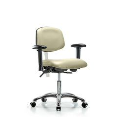 Clean Room Task Chair: Vinyl, 24" Seat Height, Adobe White