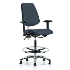 Clean Room Task Chair: Vinyl, 36" Seat Height, Imperial Blue