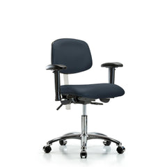 Clean Room Task Chair: Vinyl, 24" Seat Height, Imperial Blue