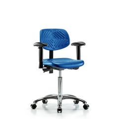 Polyurethane Task Chair: Polyurethane, 28" Seat Height, Blue