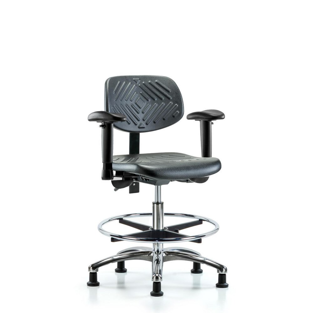 Polyurethane Task Chair: Polyurethane, 28" Seat Height, Black