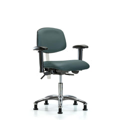 Clean Room Task Chair: Vinyl, 24" Seat Height, Colonial Blue