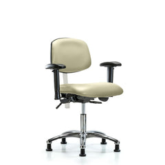 Clean Room Task Chair: Vinyl, 24" Seat Height, Adobe White