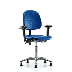 Polyurethane Task Chair: Polyurethane, 28" Seat Height, Blue