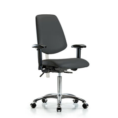 Clean Room Task Chair: Vinyl, 29" Seat Height, Charcoal