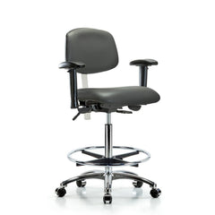 Clean Room Task Chair: Vinyl, 36" Seat Height, Carbon