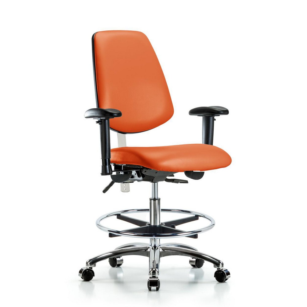 Clean Room Task Chair: Vinyl, 29" Seat Height, Orange Kist