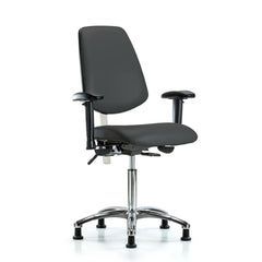 Clean Room Task Chair: Vinyl, 29" Seat Height, Charcoal