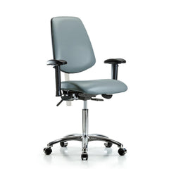 Clean Room Task Chair: Vinyl, 29" Seat Height, Storm