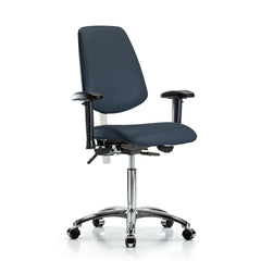 Clean Room Task Chair: Vinyl, 29" Seat Height, Imperial Blue