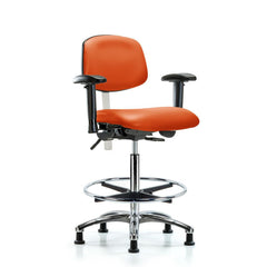 Clean Room Task Chair: Vinyl, 36" Seat Height, Orange Kist