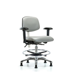 Clean Room Task Chair: Vinyl, 29" Seat Height, Dove Gray