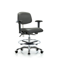 Clean Room Task Chair: Vinyl, 29" Seat Height, Carbon