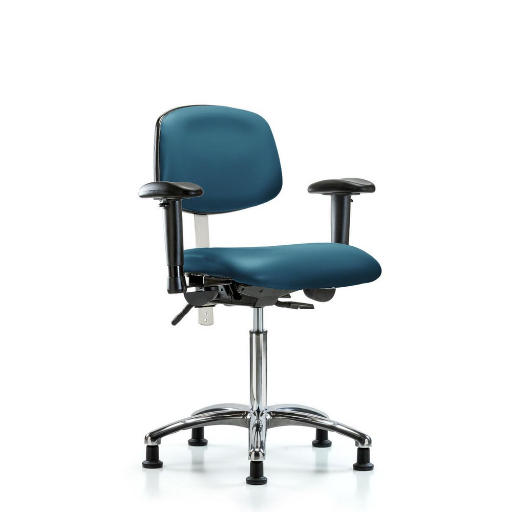 Clean Room Task Chair: Vinyl, 29" Seat Height, Marine Blue