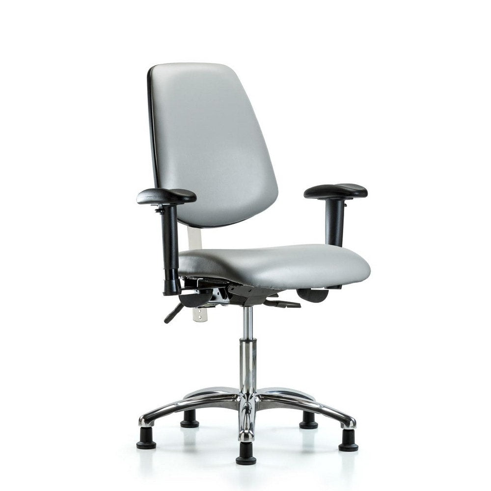 Clean Room Task Chair: Vinyl, 24" Seat Height, Sterling