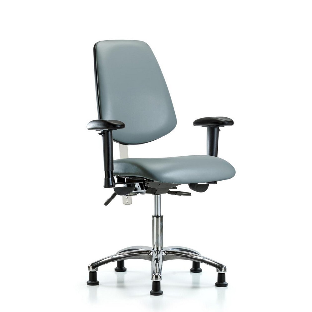 Clean Room Task Chair: Vinyl, 24" Seat Height, Storm