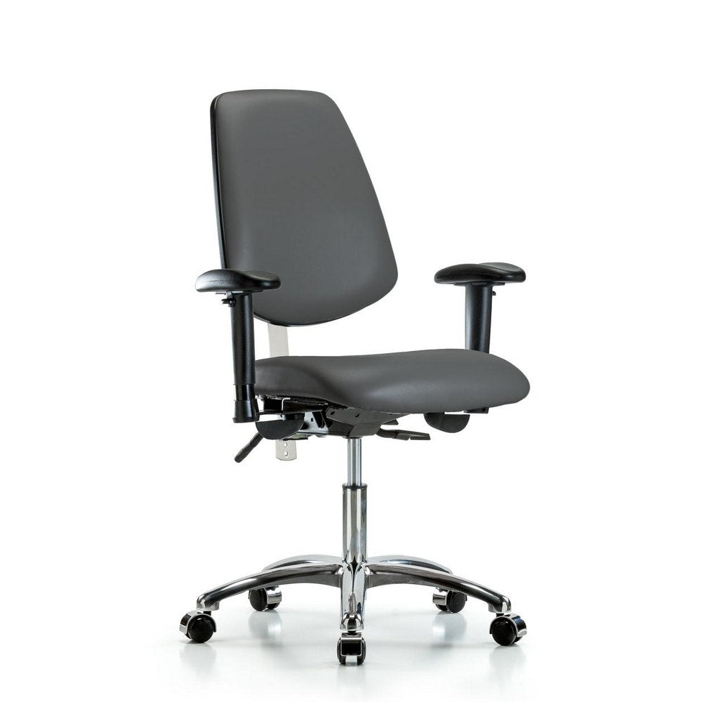 Clean Room Task Chair: Vinyl, 24" Seat Height, Carbon