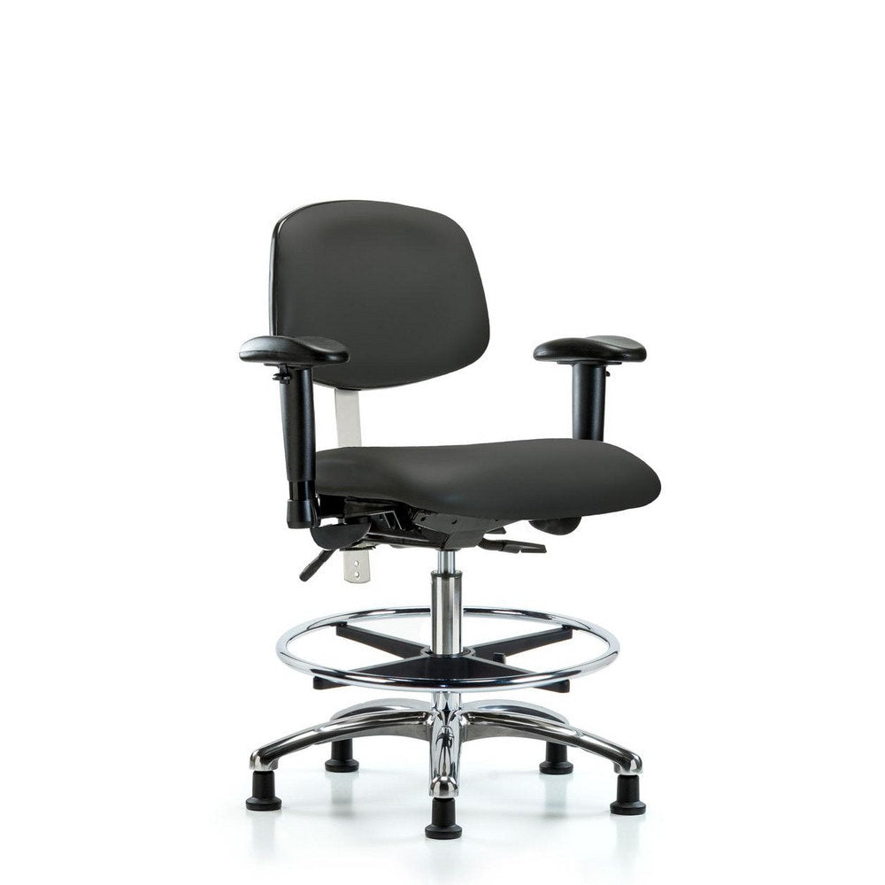 Clean Room Task Chair: Vinyl, 29" Seat Height, Charcoal