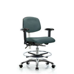 Clean Room Task Chair: Vinyl, 29" Seat Height, Colonial Blue