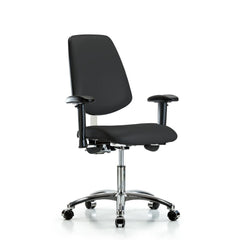 Clean Room Task Chair: Vinyl, 24" Seat Height, Black