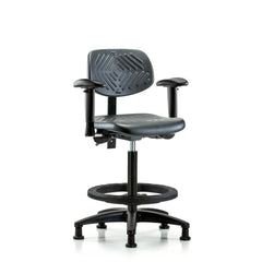 Polyurethane Task Chair: Polyurethane, 33-1/4" Seat Height, Black