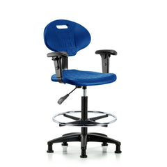 Polyurethane Task Chair: Polyurethane, 33" Seat Height, Blue