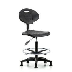 Polyurethane Task Chair: Polyurethane, 33" Seat Height, Black