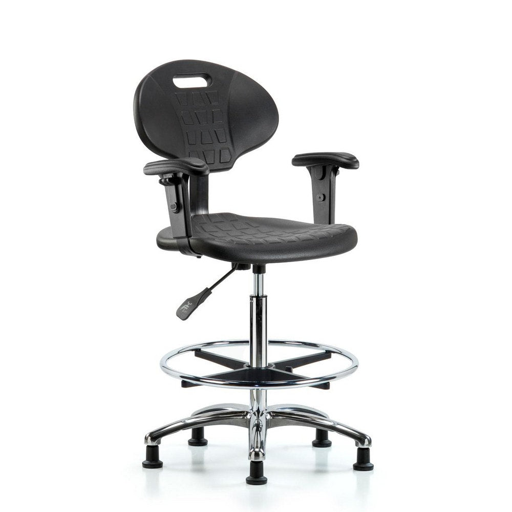 Polyurethane Task Chair: Polyurethane, 33-1/2" Seat Height, Black