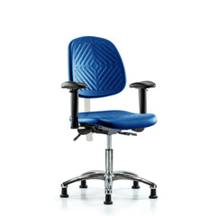 Clean Room Task Chair: Polyurethane, 22-3/4" Seat Height, Blue