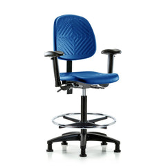 Polyurethane Task Chair: Polyurethane, 34-3/4" Seat Height, Blue