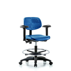 Polyurethane Task Chair: Polyurethane, 26-3/4" Seat Height, Blue