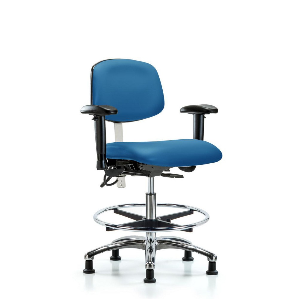 Clean Room & ESD Task Chair: ESD Vinyl, 29" Seat Height, Blue